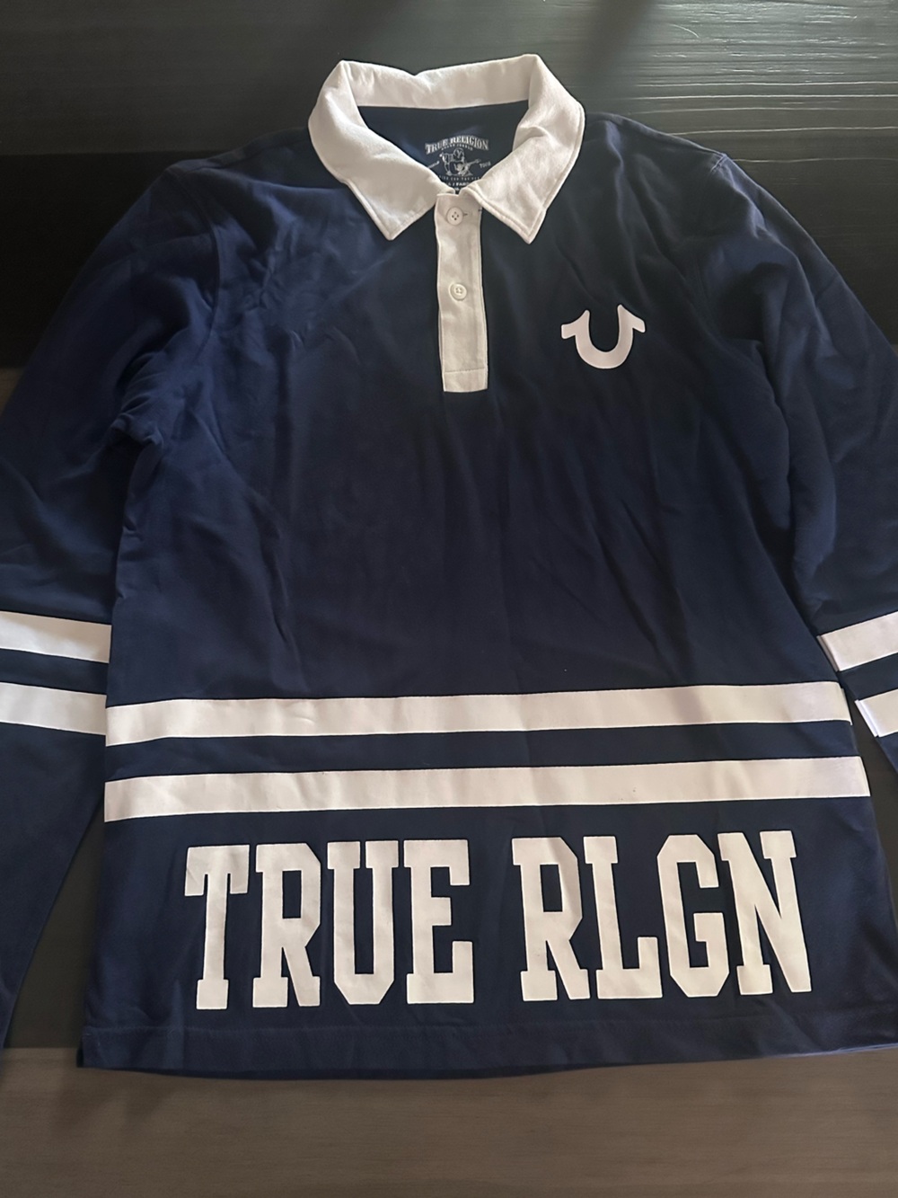 True Rlgn Navy and White Graphic Pullover